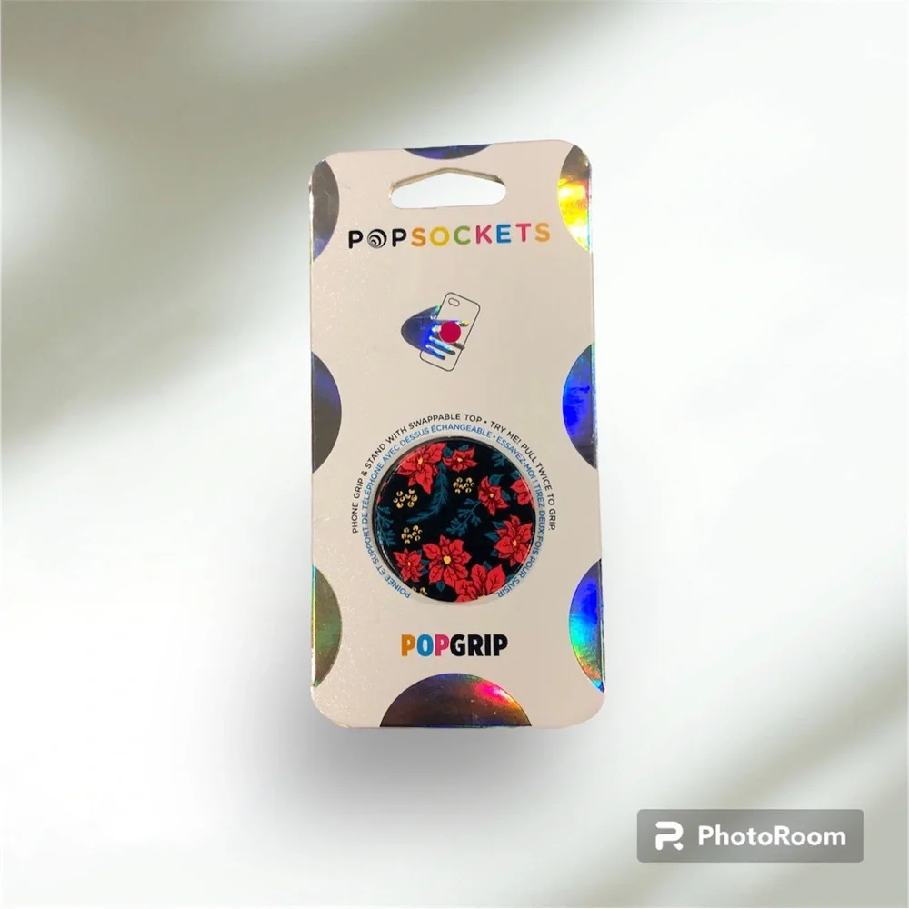 NIP Poinsettia PopSocket PopGrip Stand and Grip Phone Accessory